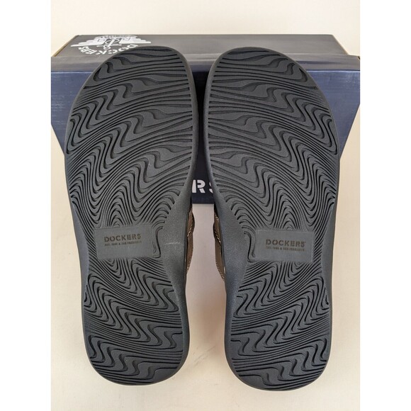 Dockers Sandals Mens 12 Sunland Slides Brown Open Toe Memory Foam Flat Shoes NEW - Picture 9 of 12